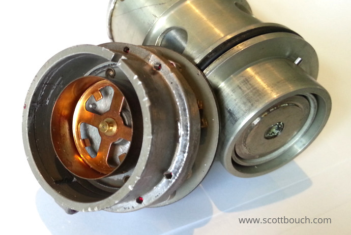 Aircraft percent rpm tachometer indicator: Copper drum and magnet