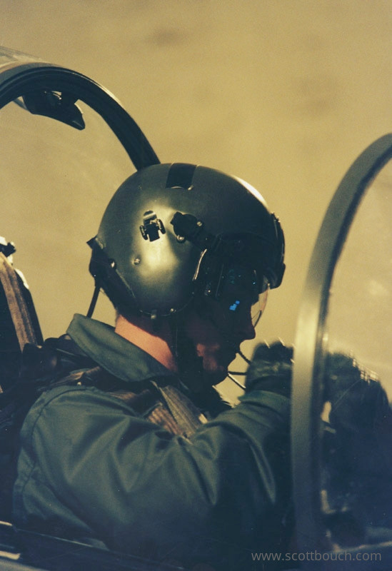 British Mk4A Flying Helmet Inset NVG Visor in use in a Harrier