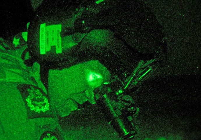 British Mk4B/4L Flying Helmet with NVGs at night in a Puma