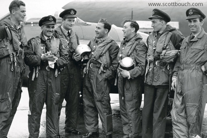 Vampire aircrew of 502 Squadron in the 1050's