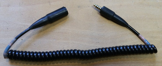 UK aircrew NATO headset extension lead
