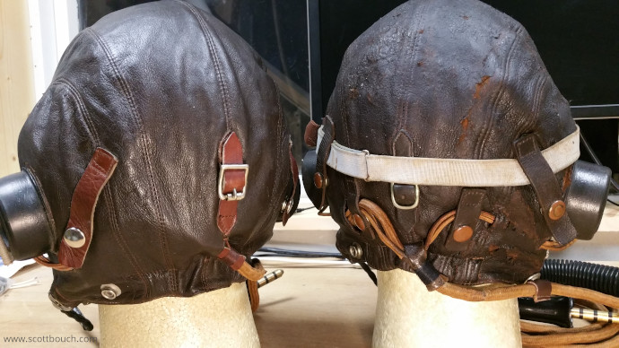 British Aircrew  Wired C-Type Helmet, Second Pattern, Early / Late Comparison