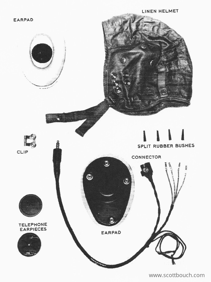 British G-Type Flying Helmet Components