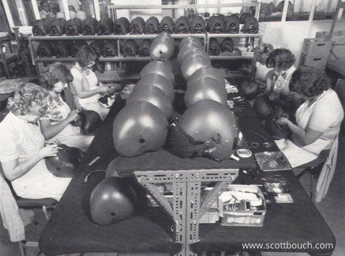 British Mk4A Flying Helmet Assembly Line at Helmets Ltd.