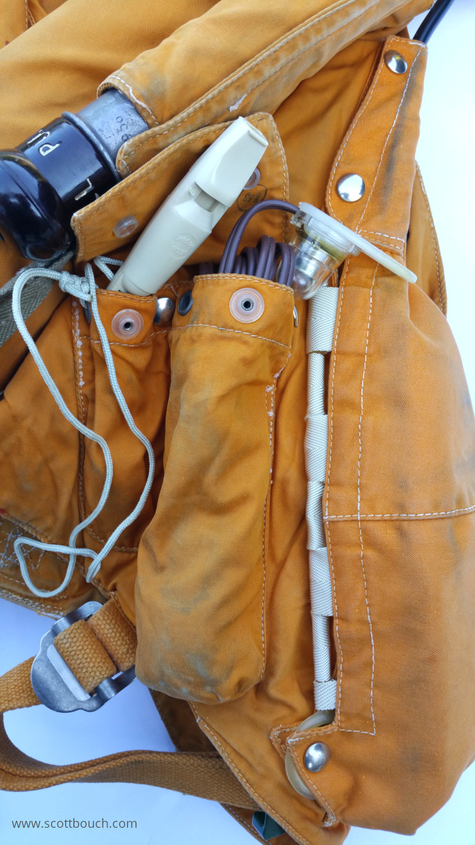 British Aircrew Mk4A Life Jacket SARAH Speech Unit Pocket, Lamp and Whistle