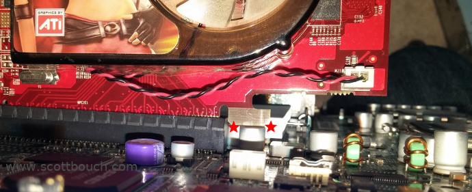 PCIE graphics card clashing capacitor