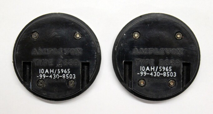 Amplivox Type 2669, 10AH/5965-99-430-9503, F-Type G-Type RAF flying helmet speakers / earphones.