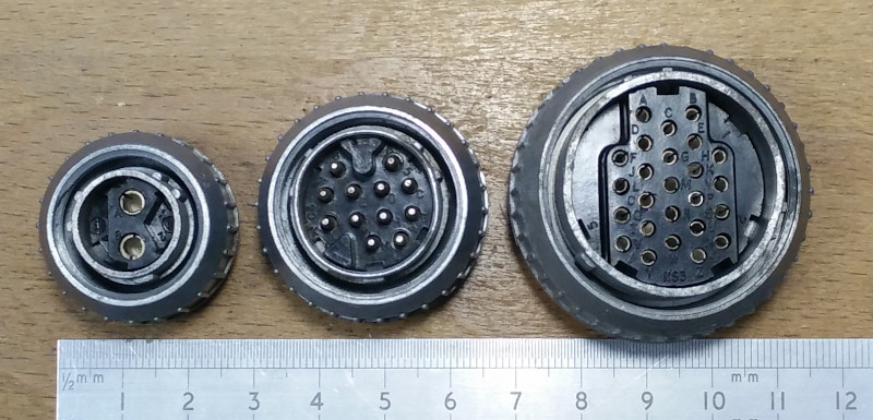 Plessey Mk. 4 connector body size comparison