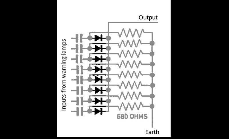 Flasher & Excitation Unit - diode OR gate circuit