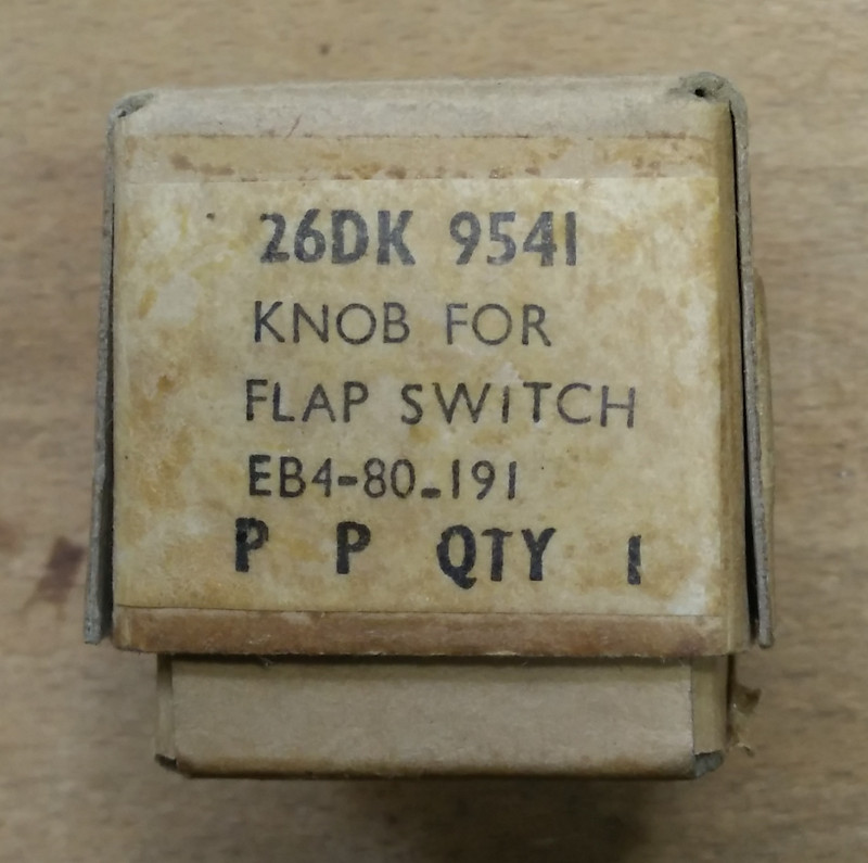 New flap switch knob in primary standard packaging