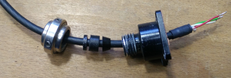 Prepared cable, with gland components