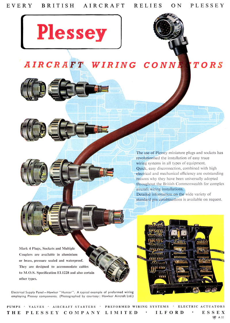 Plessey advert - Mk4 series connectors - Published: Flight, 19th November 1954