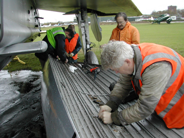 XS458 T Mk. 5 Lightning ventral tank repairs